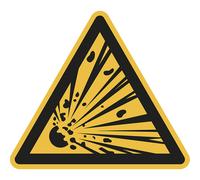 Señal de advertencia de peligro advertencia de sustancias con peligro de explosión, UE 10 unid.