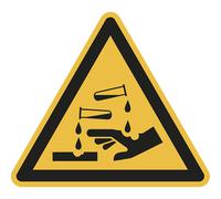 Señal de advertencia de peligro advertencia de sustancias corrosivas, UE 10 unid.