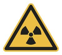 Señal de advertencia de peligro advertencia de sustancias radioactivas o radiación ionizante, UE 10 unid.