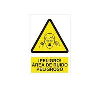Señal de advertencia de peligro área de ruido peligroso. Tamaño y material a elegir.