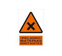Señal de advertencia de peligro materias irritantes. Tamaño y material a elegir.