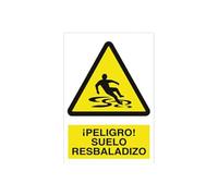 Señal de advertencia de peligro suelo resbaladizo. Tamaño y material a elegir.