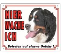 Señal de advertencia de perro de montaña de Berna, amarillo, 12 x 3,5 cm