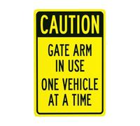 Señal de advertencia de precaución con el brazo en uso de un vehículo a la vez, letreros de metal de seguridad para puerta de negocios, hogar, exterior, interior, carretera, garaje, calle, pared