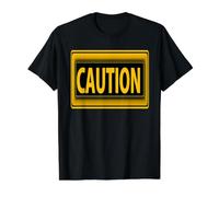 Señal de Advertencia de precaución Estilo audaz declaración atención de la Gente Camiseta gráfica económica, Hombre, Negro, S