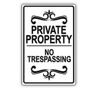 Señal de advertencia de propiedad privada con texto en inglés "Private Property No Trespassing Stay Out Do Not Enter Warning Notice Road Sign Business Sign 12X18" Aluminio Metal Tin Sign