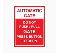 Señal de advertencia de puerta automática L6016 con texto en inglés "Do not Push or Pull Gate", 30,5 x 20,3 cm