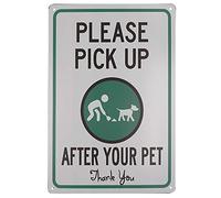 Señal de advertencia de seguridad con texto en inglés"Monifith Please Pick Up After Your Pet", 20 x 30 cm