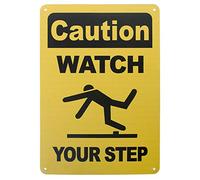 Señal de advertencia de seguridad para uso en interiores y exteriores, de aluminio con texto en inglés "Caution Watch Your Step", Watch Your Step/1pcs, 7" W x 10" L
