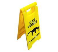 Señal de advertencia de vómito de gato | Decoración de la señal de advertencia de gato para baños de inodoro mini gato vómito de prestado señal de atención
