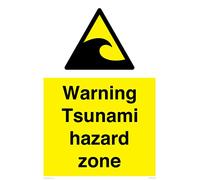 Señal de advertencia de zona de peligro de tsunami, 400 x 600 mm, A2P