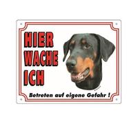 Señal de advertencia Dóbermann, amarillo, 12 x 3,5 cm