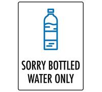 Señal De Advertencia Lo Sentimos,Solo Agua Embotellada Duradero Cartel Metálico Protección UV Placa De La Pared Póster para Cocina Cafetería Oficina 20X30Cm