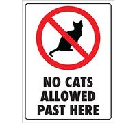Señal De Advertencia, No Se Admiten Gatos Más Allá De Aquí Letreros De Advertencia Personalizado Cartel De Chapa Metálica Resistente Cartel De Chapa Para Interiores Exteriores,20X30Cm