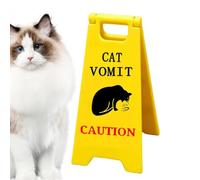 Señal de advertencia para gatos,Señal de vómito para gatos | de precaución con humor de vómito de gato impreso en 3D | Lindo letrero de de mordaza, decoración divertida de letreros de gato para