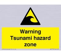Señal de advertencia para zona de peligro de tsunami, 100 x 75 mm, A7L