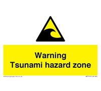 Señal de advertencia para zona de peligro de tsunami, 150 x 100 mm, A6L