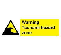 Señal de advertencia para zona de peligro de tsunami - 600x200mm - L62