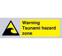 Señal de advertencia para zona de peligro de tsunami - 600x200mm - L62