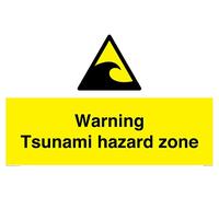 Señal de advertencia para zona de peligro de tsunami - 600x400mm - A2L