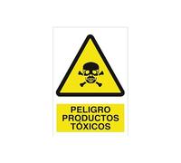 Señal de advertencia, peligro productos tóxicos.