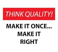 Señal De Advertencia Piensa En Calidad,Hazlo Una Vez,Hazlo Bien Protección Uv Metal Cartel Puerta Decorativo Placa Metálica Para La Pared Para Bar Cocina Decoración 20X30Cm