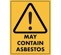 Señal De Advertencia Precaución: Puede Contener Amianto. Duradero Chapa De Metal Decorativo Placa Metálica para La Pared para Cafetería Bar Garaje 20X30Cm