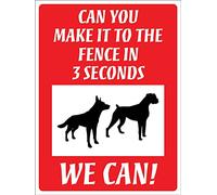 Señal De Advertencia ¿Puedes Llegar A La Valla En 3 Segundos? Podemos Resistente Cartel Metálico Decorativo Placa Metálica para La Pared para Sala De Estar Bar Cafetería 20X30Cm