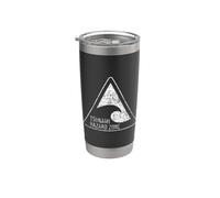 Señal de advertencia TSUNAMI Zona de peligro Vaso térmico de acero inoxidable de doble pared