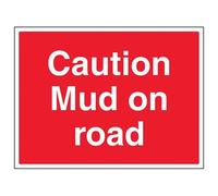 Señal de advertencia VSafety con texto en inglés "Caution Mud On Road", 400 mm x 300 mm, vinilo autoadhesivo