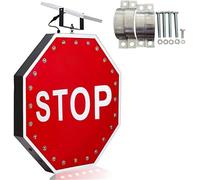 Señal De Alto LED Intermitente Con Energía Solar: Señal De Tráfico Octagonal De Aluminio Con LED Brillantes For Entradas De Vehículos Estacionamientos Y Seguridad Vial(24Inch)