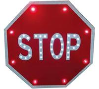 Señal de alto LED intermitente de 24" con energía solar Señal de tráfico octagonal de aluminio Advertencia de tráfico con LED intermitente(Always on)