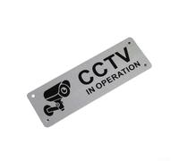 Señal de aluminio CCTV en operación, 15 x 5 cm, reflectante e impermeable, agujeros preperforados, para uso en interiores y exteriores (1 unidad)