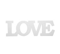 Señal de amor por la madera, adorno de letras de madera decorativas, letra de madera blanca de una pieza para decoración del hogar con acabado liso para fiestas de boda, estantería