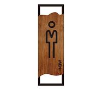 señal de aseo, Letrero acrílico for baño, decoración for puerta de baño for hombres y mujeres, color negro, varios tamaños(B)