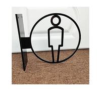 señal de aseo, Letrero acrílico for puerta de baño, 18cm de diámetro, for caballeros y señoras, fácil de instalar, extraíble(108)