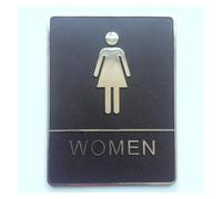 señal de aseo, Letrero acrílico for WC de baño, puerta extraíble, tamaño de pared, 15cm x 20cm(Women)