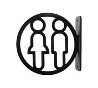 señal de aseo, Letrero de baño público for hombres y mujeres en negro y dorado.(Black Restroom)