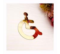 señal de aseo, Letrero de espejo for inodoro for discapacitados, multicolor, varios tamaños(Gold,10cm height)