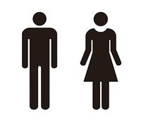 señal de aseo, Letrero for puerta de baño for hombres y mujeres, negro, 7,1 pulgadas, paquete de 2(D)