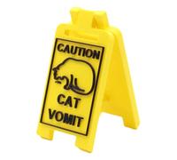 Señal de atención del gato -vómito - Señal de vómito de gato | Divertida mordaza ADVERTENCIA PATUCIÓN | e interesante casa con un acento temático de mascotas | Decoración de novedad impresa 3D para