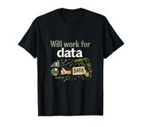 Señal de autoestopista Will Work for Data Science Camiseta