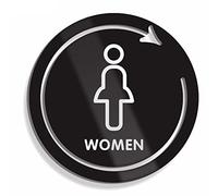 Señal de baño, 9 Inch Round Bathroom Door Signs, for Offices, Businesses, and Restaurants