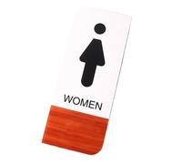 Señal de baño Letrero de inodoro grano madera, letreros baño for hombres y mujeres, pegatina for puerta, placa for, señalización creativa(02 WOMEN)