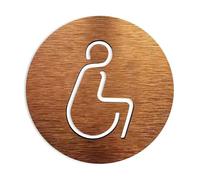 Señal de baño Letrero for puerta de inodoro, letreros for baño todos los géneros, placas, tablero aluminio compuesto for WC, dorado y plateado(Gold 1,10x10cm)