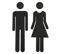 Señal de baño, Letreros de Baño Hombre Mujer Multicolor 20x6,5 cm 2 Piezas(Black)