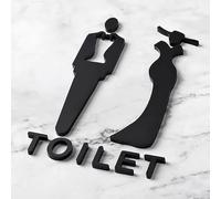 Señal de baño para puerta, letrero de baño para hombres y mujeres, letrero creativo para oficina de hotel, letreros de baño, identificación de género