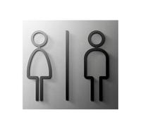 Señal de baño Placa de señal inodoro 3D, etiqueta adhesiva artística for puerta sala lavado, soporte for Wc, tablero señalización, decoración for el hogar y Hotel(3,25x16cm (5mm thick))