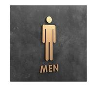 Señal de baño Placa de señal inodoro 3D, etiqueta adhesiva elegante for puerta sala lavado, tablero señalización for baño, decoración artística for el hogar y(Color28,25x16cm)