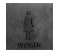 Señal de baño Placa de señal inodoro 3D, etiqueta adhesiva elegante for puerta sala lavado, tablero señalización for baño, decoración artística for el hogar y(Color18,25x16cm)